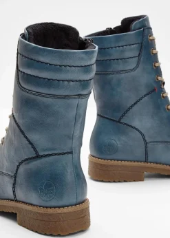 Rieker High Heels|Komfortschuhe|Schnür Boot blau
