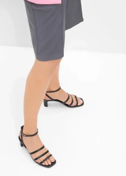 bonprix Sommerschuhe|Festliche Mode|Riemchensandaletten mit schmalem Absatz schwarz
