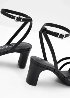 bonprix Sommerschuhe|Festliche Mode|Riemchensandaletten mit schmalem Absatz schwarz