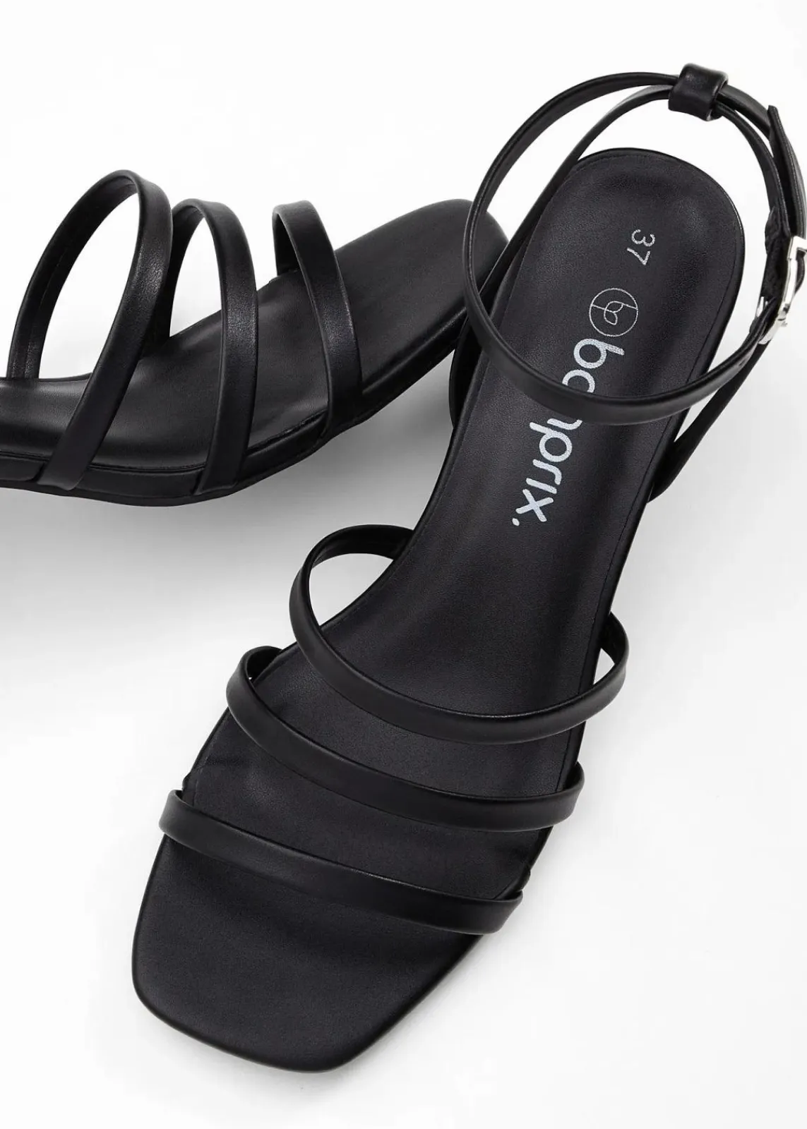 bonprix Sommerschuhe|Festliche Mode|Riemchensandaletten mit schmalem Absatz schwarz