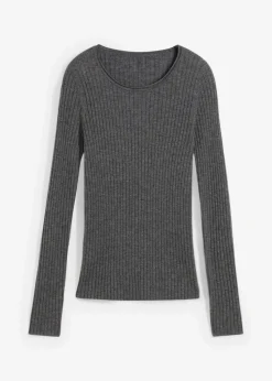 Rippenpullover aus Merinowolle|bonprix