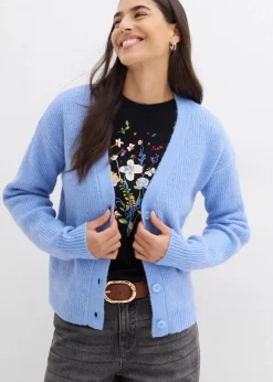 bonprix Bekleidung·Umstandsmode|Strickmode|Rippenstrick Cardigan perlblau