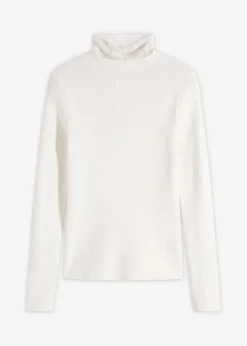 Ripp-Pullover aus fließendem Viskose-Mix|bonprix Sale