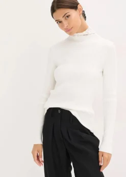 Ripp-Pullover aus fließendem Viskose-Mix|bonprix Sale