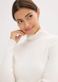 Ripp-Pullover aus fließendem Viskose-Mix|bonprix Sale