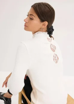 Ripp-Pullover aus fließendem Viskose-Mix|bonprix Sale