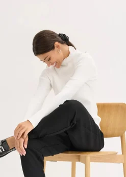 Ripp-Pullover aus fließendem Viskose-Mix|bonprix Sale