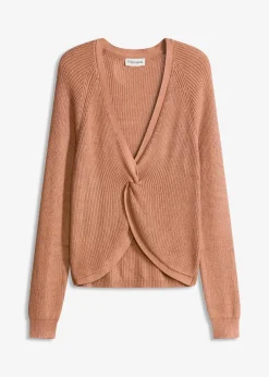 bonprix Bekleidung·Umstandsmode|Bekleidung·Jeans|Ripp-Pullover aus fließendem Viskose-Mix schokosorbet