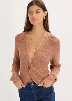 bonprix Bekleidung·Umstandsmode|Bekleidung·Jeans|Ripp-Pullover aus fließendem Viskose-Mix schokosorbet