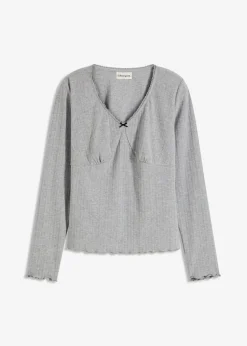 bonprix Shirts & Tops|Rippshirt hellgrau meliert