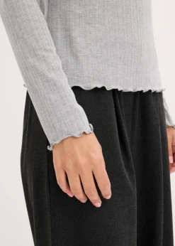 bonprix Shirts & Tops|Rippshirt hellgrau meliert