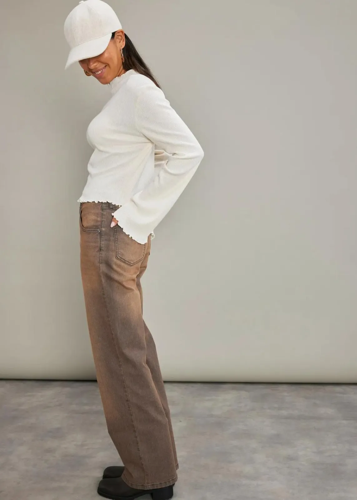 bonprix Shirts & Tops|Rippshirt aus reiner Baumwolle naturbeige