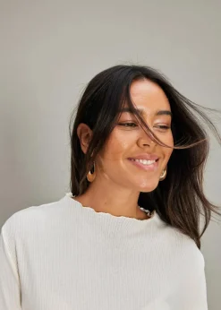 bonprix Shirts & Tops|Rippshirt aus reiner Baumwolle naturbeige