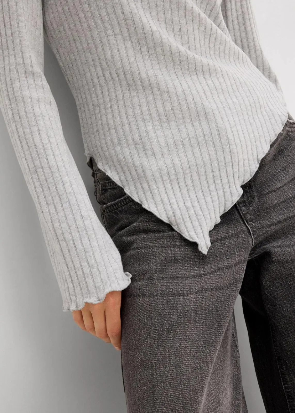 Rippshirt aus softem Viskose-Mix|bonprix Clearance