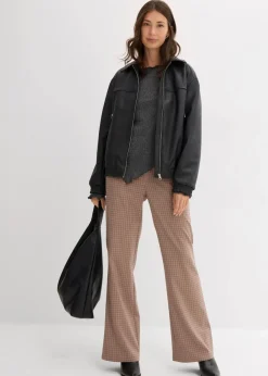 bonprix Shirts & Tops|Rippshirt aus softem Viskose-Mix anthrazit meliert