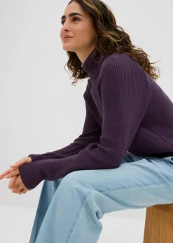 Rippstrickpullover aus reiner Bio-Baumwolle|bonprix Hot