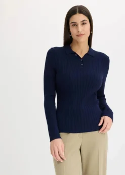 Ripp-Strickpullover aus Viskose-Mix|bonprix New