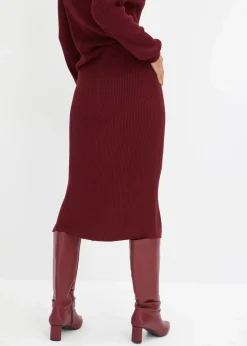 bonprix Bekleidung·Sportbekleidung|Röcke|Ripp-Strickrock aus Viskose-Mix rubinrot