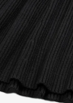 bonprix Röcke|Bekleidung·Sportbekleidung|Ripp-Strickrock aus Viskose-Mix schwarz