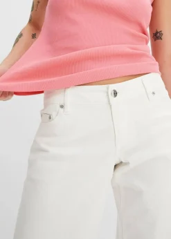 bonprix Basics|Shirts & Tops|Ripp-Top aus reiner Bio-Baumwolle (2er Pack) weiß+knallrosa