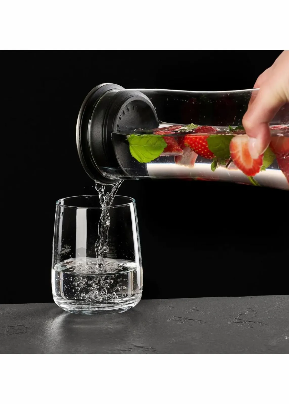 Ritzenhoff & Breker Geschirr & Servieren|Wohnaccessoires|Wasserkaraffe 1 L mit Edelstahl-Kühlstab silberfarben/ungefärbt