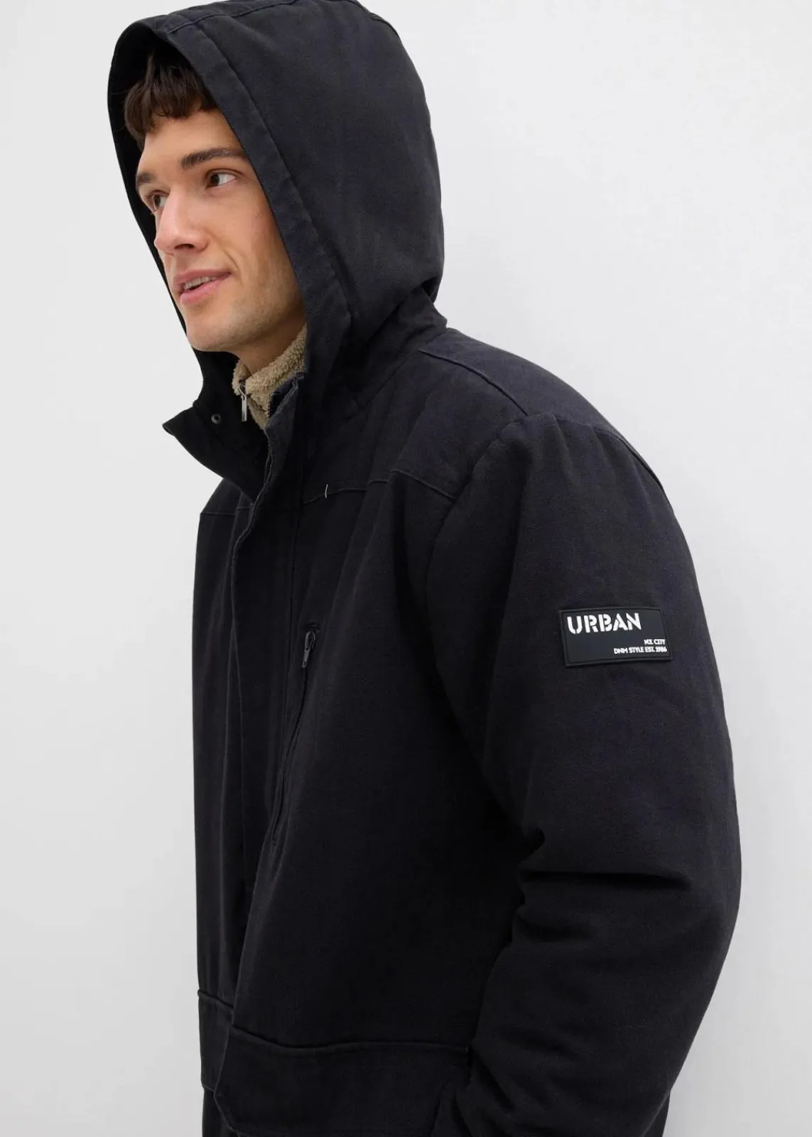 bonprix Große Größen|Jacken & Mäntel|robuste Winterjacke aus Canvas schwarz