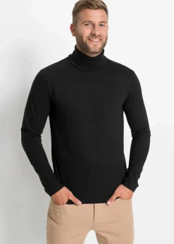 Rollkragen-Langarmshirt aus reiner Bio-Baumwolle|bonprix Online