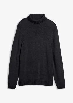 bonprix Große Größen|Pullover & Strickjacken|Rollkragenpullover schwarz