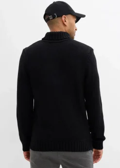 bonprix Große Größen|Pullover & Strickjacken|Rollkragenpullover schwarz