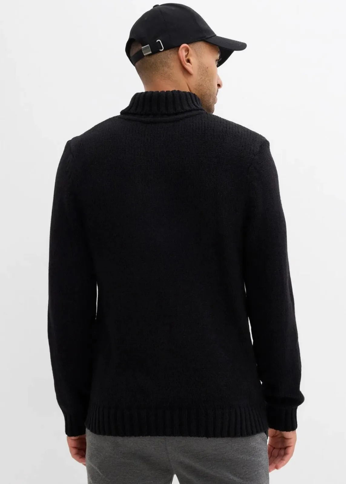 bonprix Große Größen|Pullover & Strickjacken|Rollkragenpullover schwarz