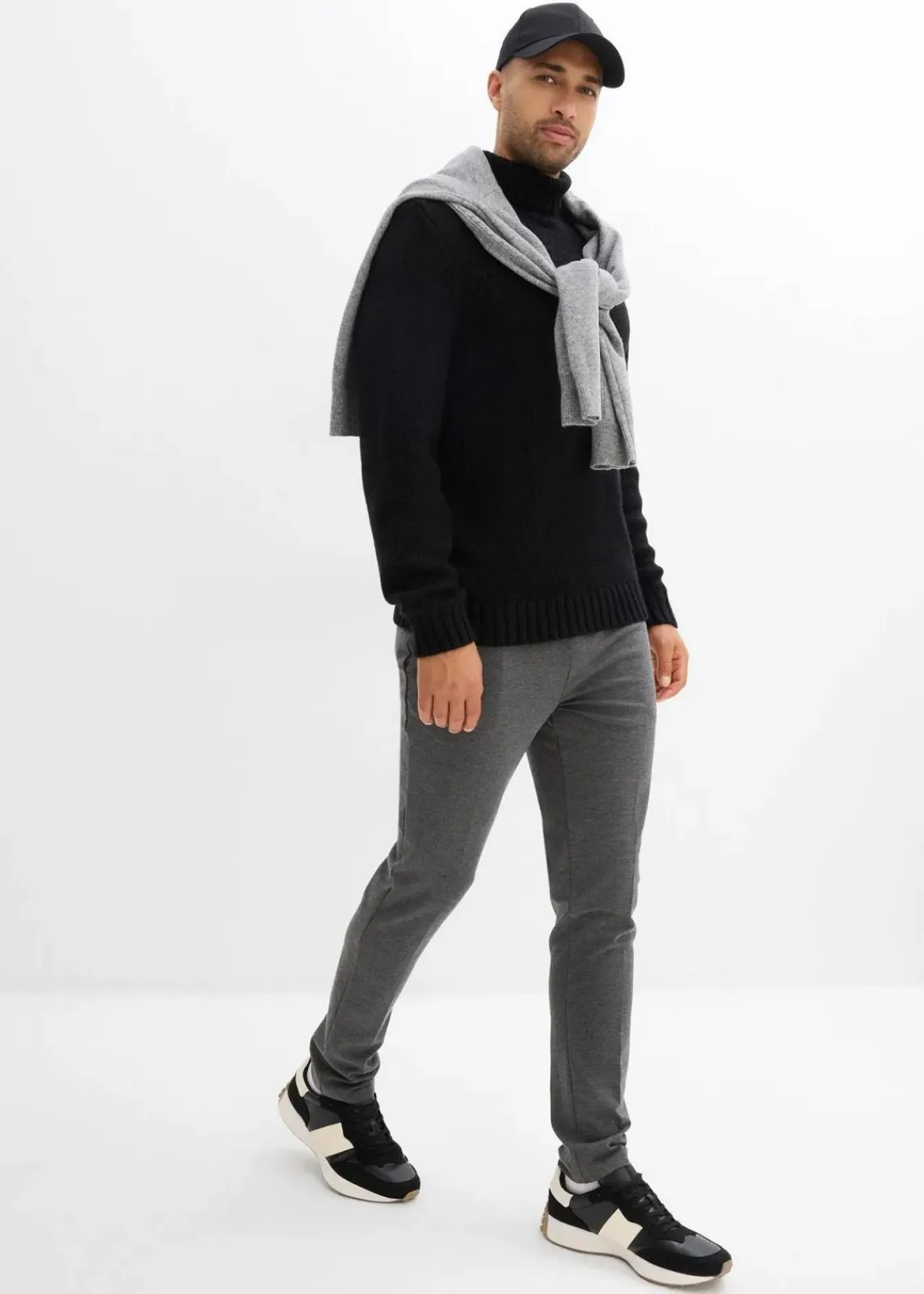 bonprix Große Größen|Pullover & Strickjacken|Rollkragenpullover schwarz