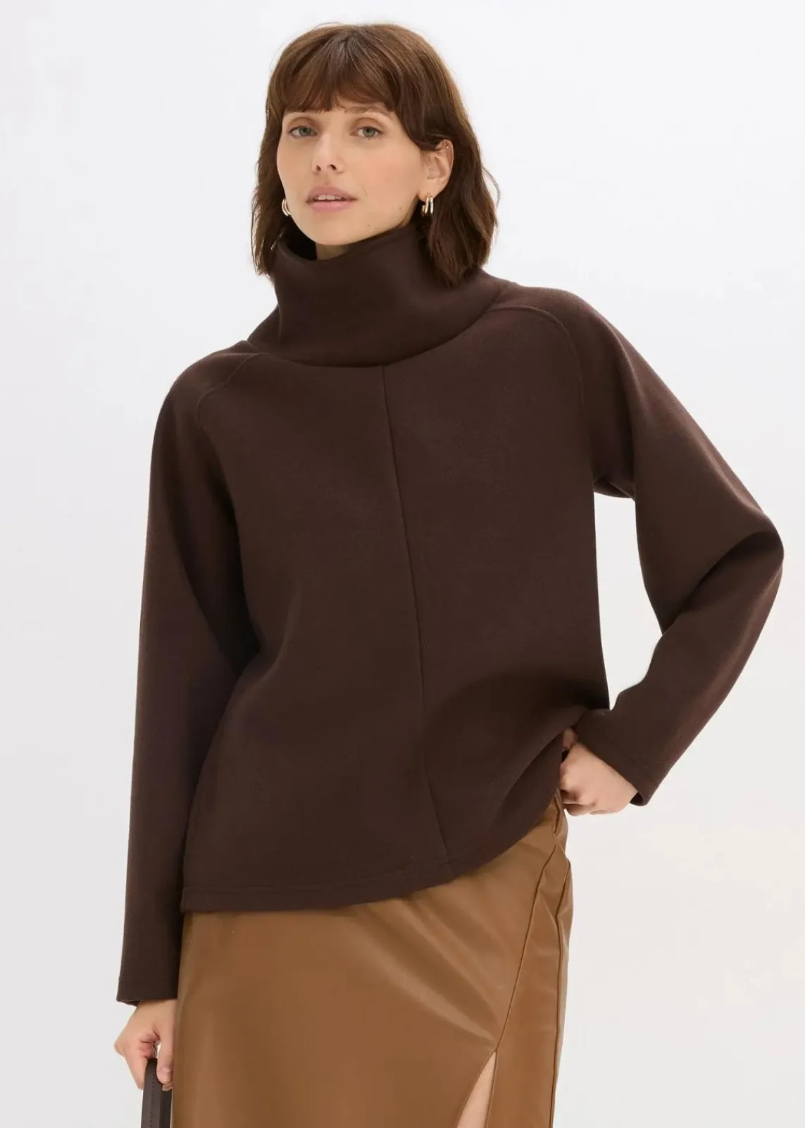 bonprix Pullover & Strickjacken|Strickmode|Rollkragenpullover dunkelbraun