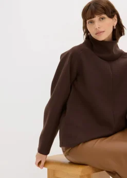 bonprix Pullover & Strickjacken|Strickmode|Rollkragenpullover dunkelbraun