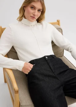 bonprix Bekleidung·Umstandsmode|Bekleidung·Jeans|Rollkragenpullover aus weichem Kaschmir-Mix wollweiß
