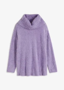 Rollkragenpullover aus weichem Federgarn|bonprix Online
