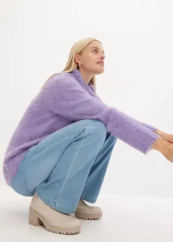 Rollkragenpullover aus weichem Federgarn|bonprix Online