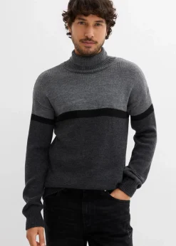 Rollkragenpullover im Colourblocking-Design|bonprix Online