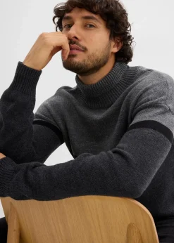 Rollkragenpullover im Colourblocking-Design|bonprix Online