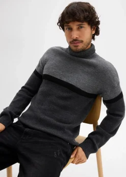 Rollkragenpullover im Colourblocking-Design|bonprix Online