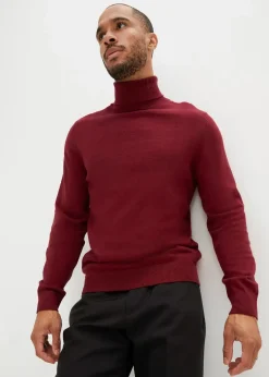 bonprix Große Größen|Pullover & Strickjacken|Rollkragenpullover mit Kaschmir ahornrot