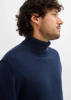 bonprix Große Größen|Basics|Rollkragenpullover mit Rippbündchen dunkelblau