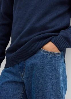 bonprix Große Größen|Basics|Rollkragenpullover mit Rippbündchen dunkelblau