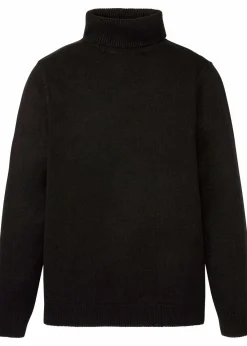 bonprix Pullover & Strickjacken|Basics|Rollkragenpullover mit Rippbündchen schwarz