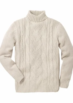 Rollkragenpullover mit Zopfmuster|bonprix New