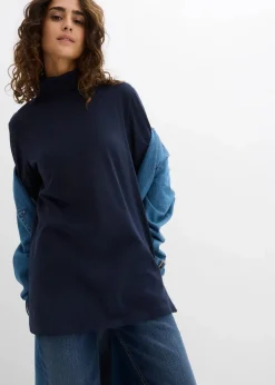 bonprix Bekleidung·Röcke|Nachhaltigere Materialien|Rollkragenshirt aus reiner Bio-Baumwolle dunkelblau