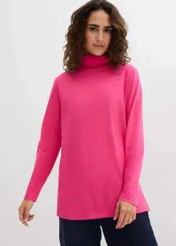 bonprix Shirts & Tops|Basics|Rollkragenshirt aus reiner Bio-Baumwolle pinklady