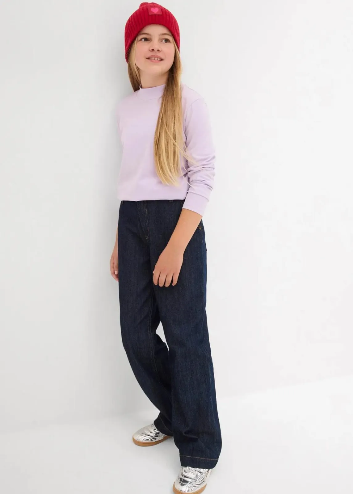 bonprix Mädchen 2-8 Jahre·Nachhaltigere Materialien|Mädchen 9-16 Jahre·Nachhaltigere Materialien|Rollkragenshirt (2er Pack) zartflieder+dunkelblau