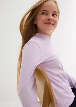 bonprix Mädchen 2-8 Jahre·Nachhaltigere Materialien|Mädchen 9-16 Jahre·Nachhaltigere Materialien|Rollkragenshirt (2er Pack) zartflieder+dunkelblau