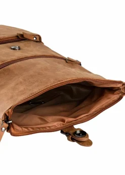 bonprix Taschen|Rucksack mit Außentasche und Schnallendetail cognac