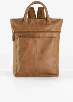 bonprix Taschen|Rucksack mit Außentaschen cognac